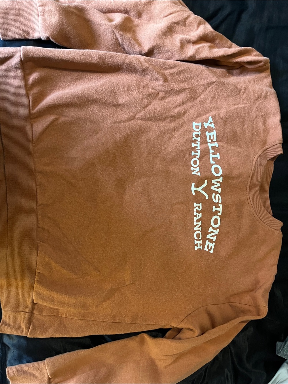 Yellowstone Dutton Ranch Graphic Pullover Sweatshirt - Rust